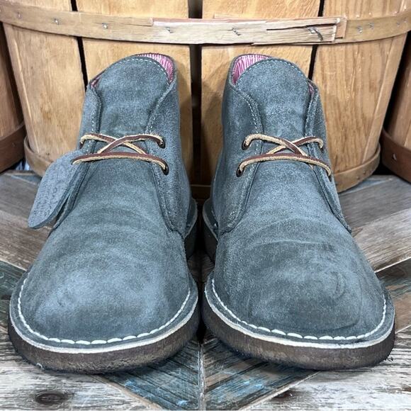 Clarks x Herschel Sage Green Suede Denim Limited Edition Desert Boots Mens 10.5 - Picture 5 of 13